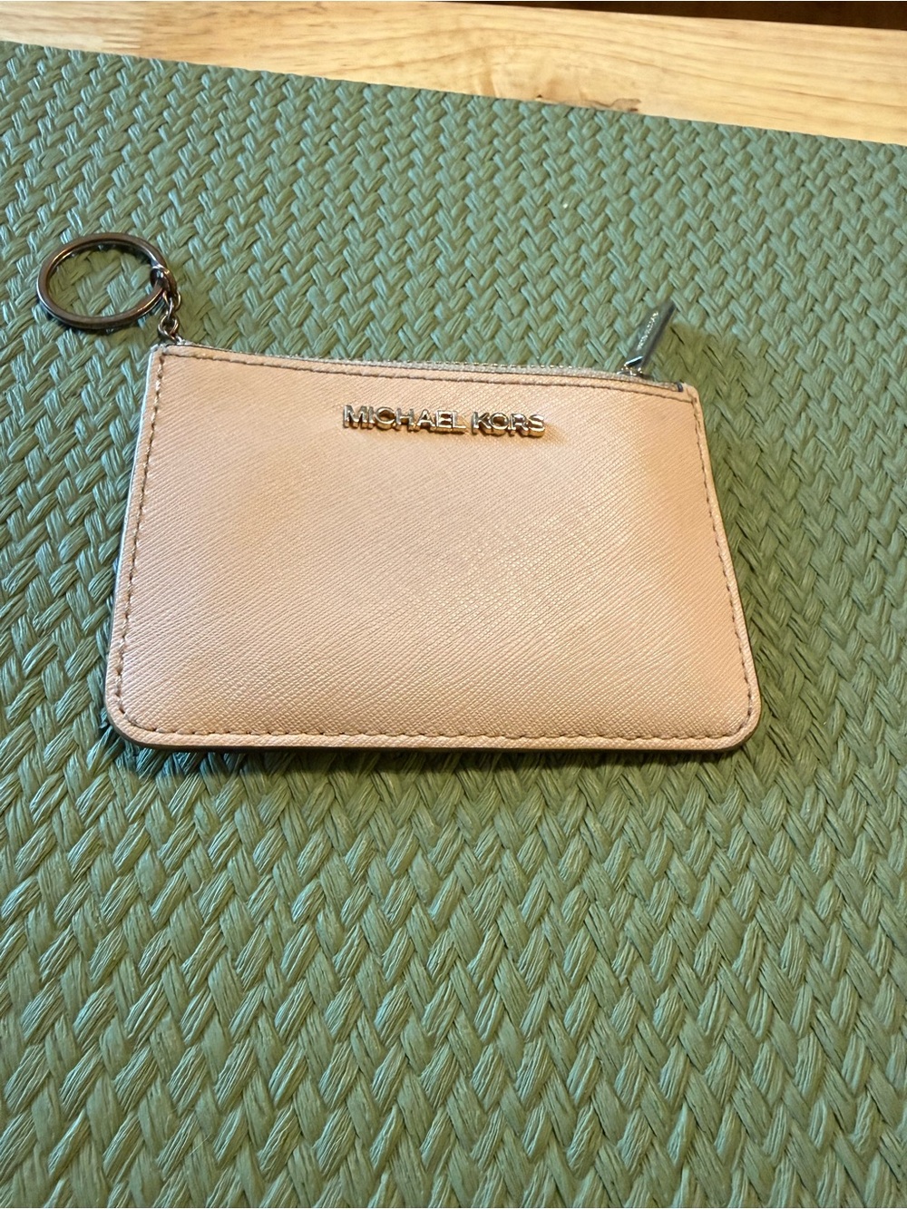 Michael Kors Blush Leather Card Holder with Keyring